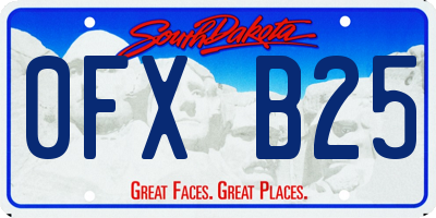 SD license plate 0FXB25