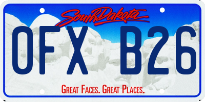SD license plate 0FXB26