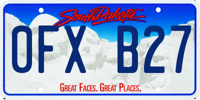 SD license plate 0FXB27