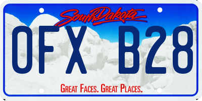 SD license plate 0FXB28
