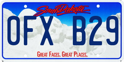 SD license plate 0FXB29