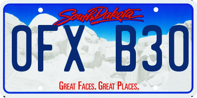 SD license plate 0FXB30