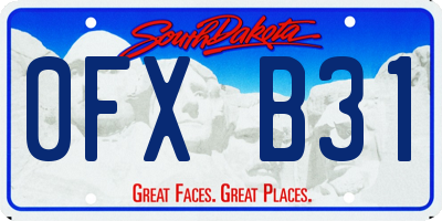 SD license plate 0FXB31