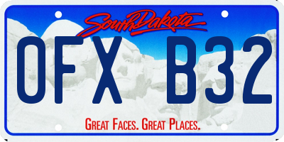 SD license plate 0FXB32
