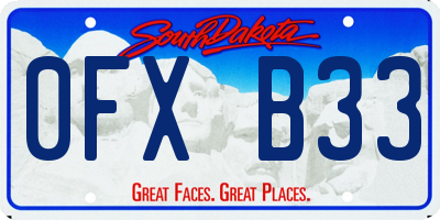 SD license plate 0FXB33