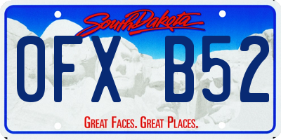 SD license plate 0FXB52