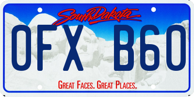 SD license plate 0FXB60