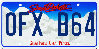 SD license plate 0FXB64
