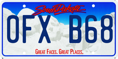 SD license plate 0FXB68