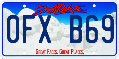 SD license plate 0FXB69