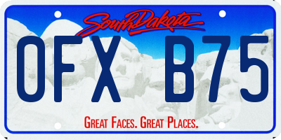 SD license plate 0FXB75
