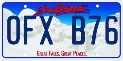 SD license plate 0FXB76