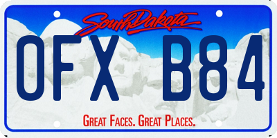 SD license plate 0FXB84