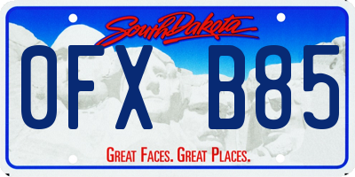 SD license plate 0FXB85