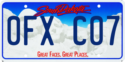 SD license plate 0FXC07
