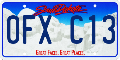 SD license plate 0FXC13