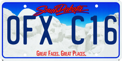 SD license plate 0FXC16