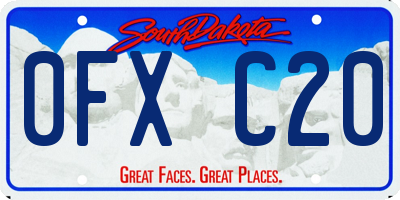 SD license plate 0FXC20