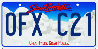 SD license plate 0FXC21
