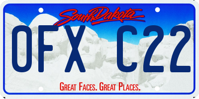 SD license plate 0FXC22