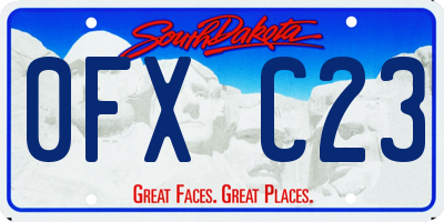 SD license plate 0FXC23