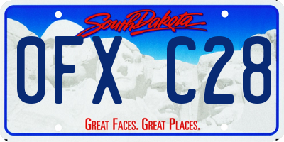 SD license plate 0FXC28