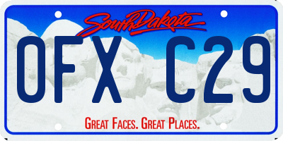 SD license plate 0FXC29