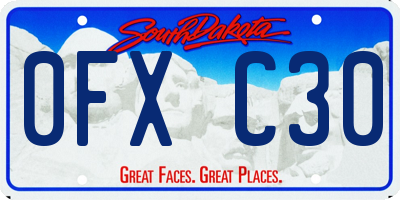SD license plate 0FXC30