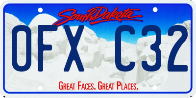 SD license plate 0FXC32