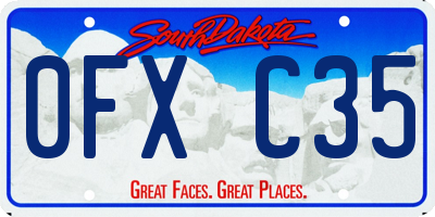 SD license plate 0FXC35