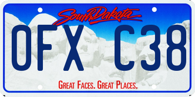 SD license plate 0FXC38