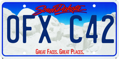 SD license plate 0FXC42