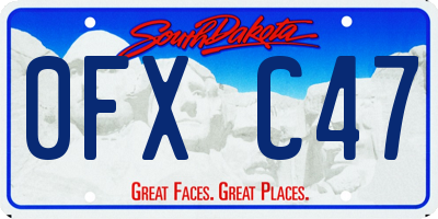 SD license plate 0FXC47