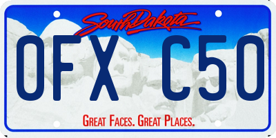 SD license plate 0FXC50