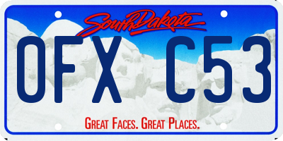 SD license plate 0FXC53