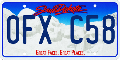 SD license plate 0FXC58