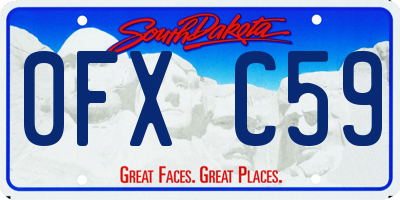 SD license plate 0FXC59
