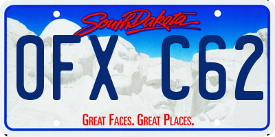 SD license plate 0FXC62