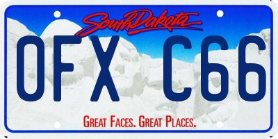 SD license plate 0FXC66