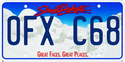SD license plate 0FXC68