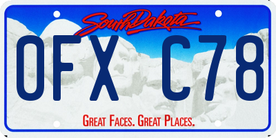 SD license plate 0FXC78