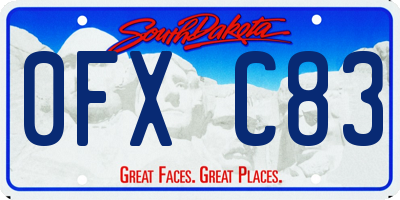 SD license plate 0FXC83