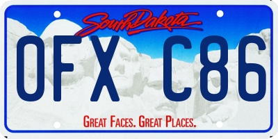 SD license plate 0FXC86