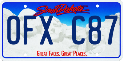 SD license plate 0FXC87