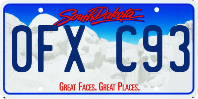 SD license plate 0FXC93