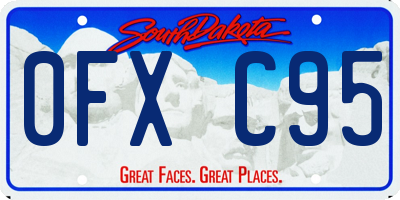 SD license plate 0FXC95