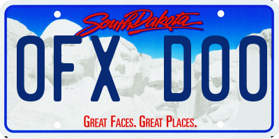 SD license plate 0FXD00