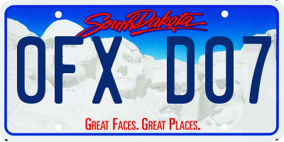 SD license plate 0FXD07