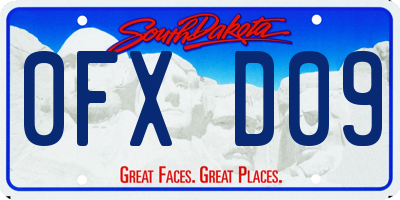 SD license plate 0FXD09
