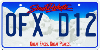SD license plate 0FXD12